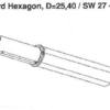 Crawford verloopas, 6-kant naar 1 inch, SW 27